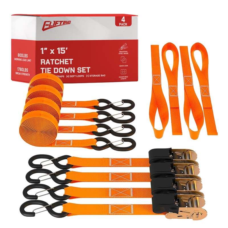 1 ″ x 15 "racsnis kötött készlet puha hurkokkal （4-Pack kett